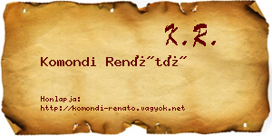 Komondi Renátó névjegykártya